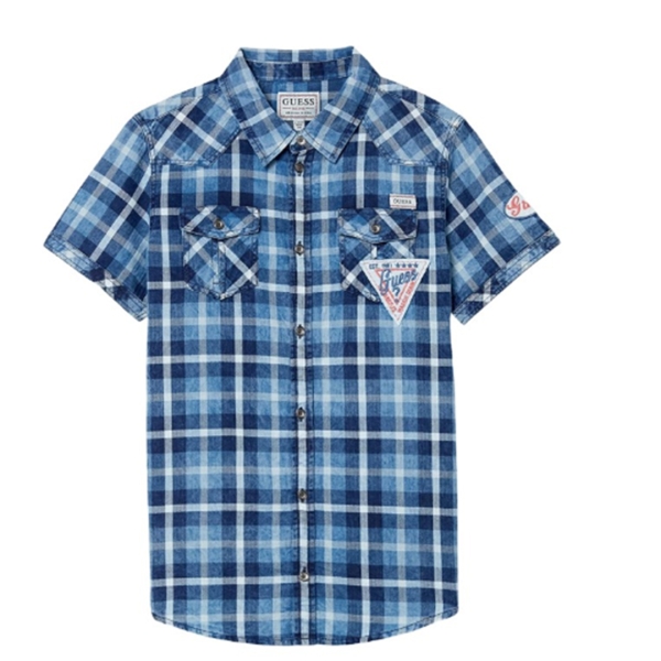 CAMICIA BLU A QUADRI