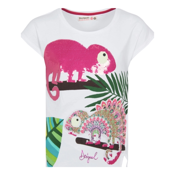 MAGLIA BIANCA CAMALEONTE fronte