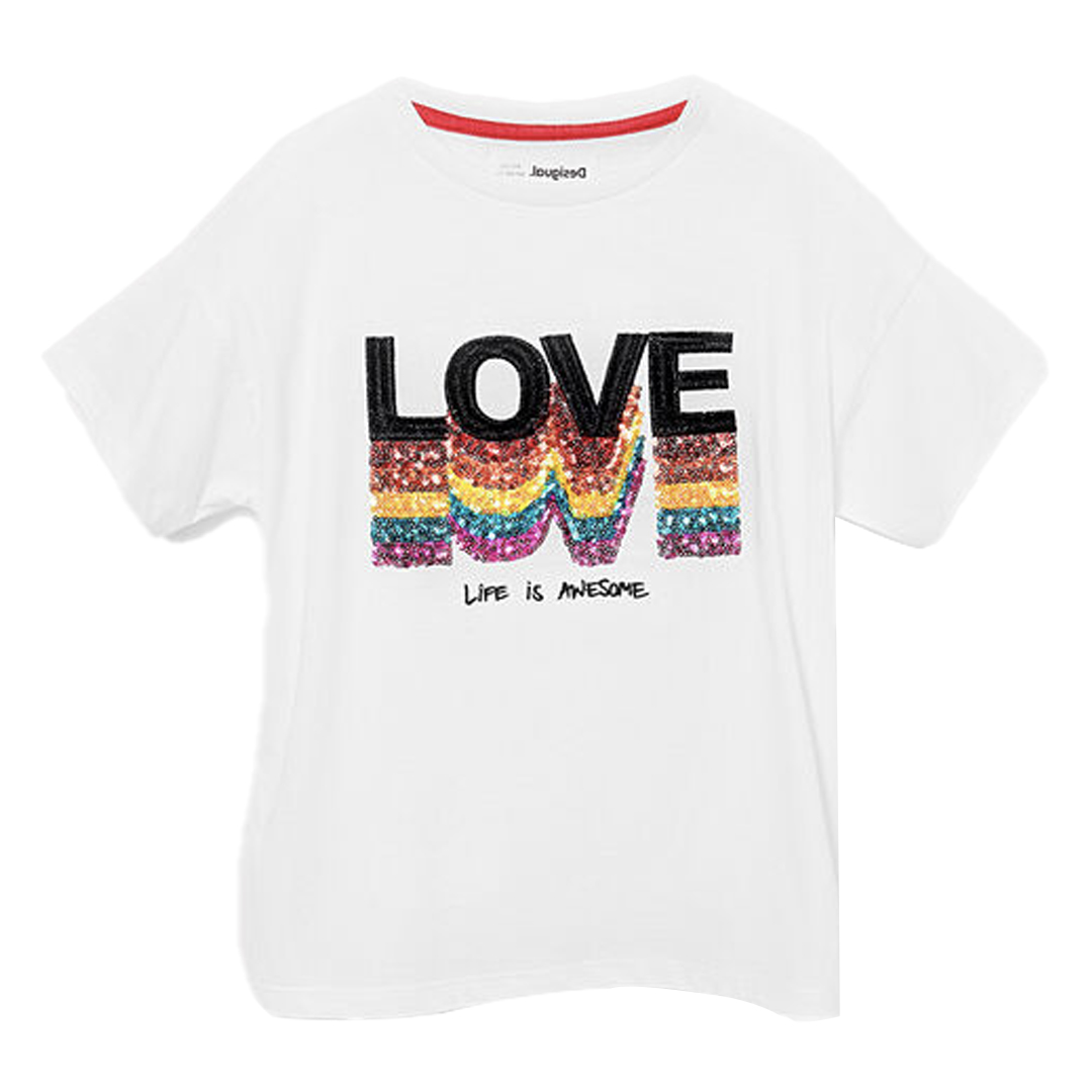 MAGLIA BIANCA LOVE fronte