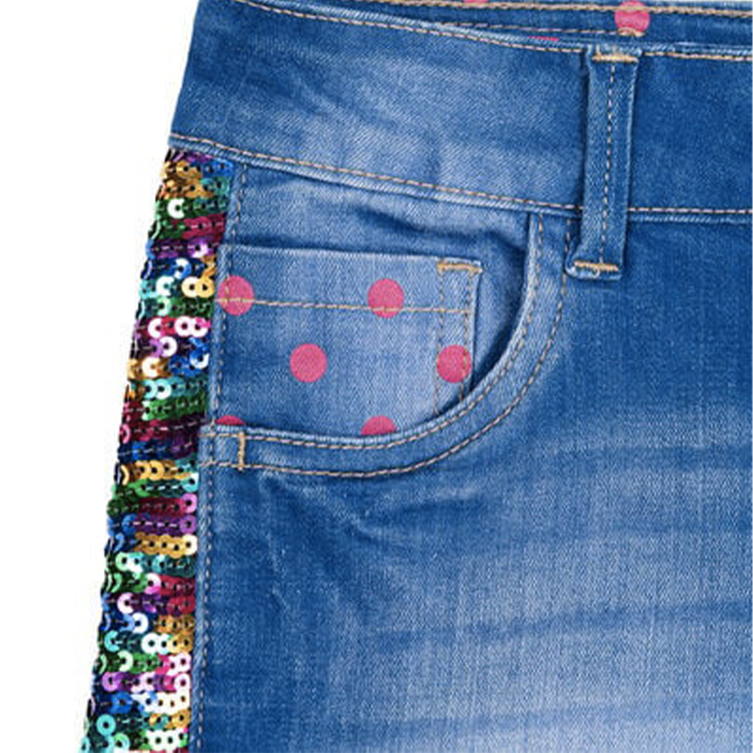 PANTALONCINO JEANS C_PAILLETTES lato fronte