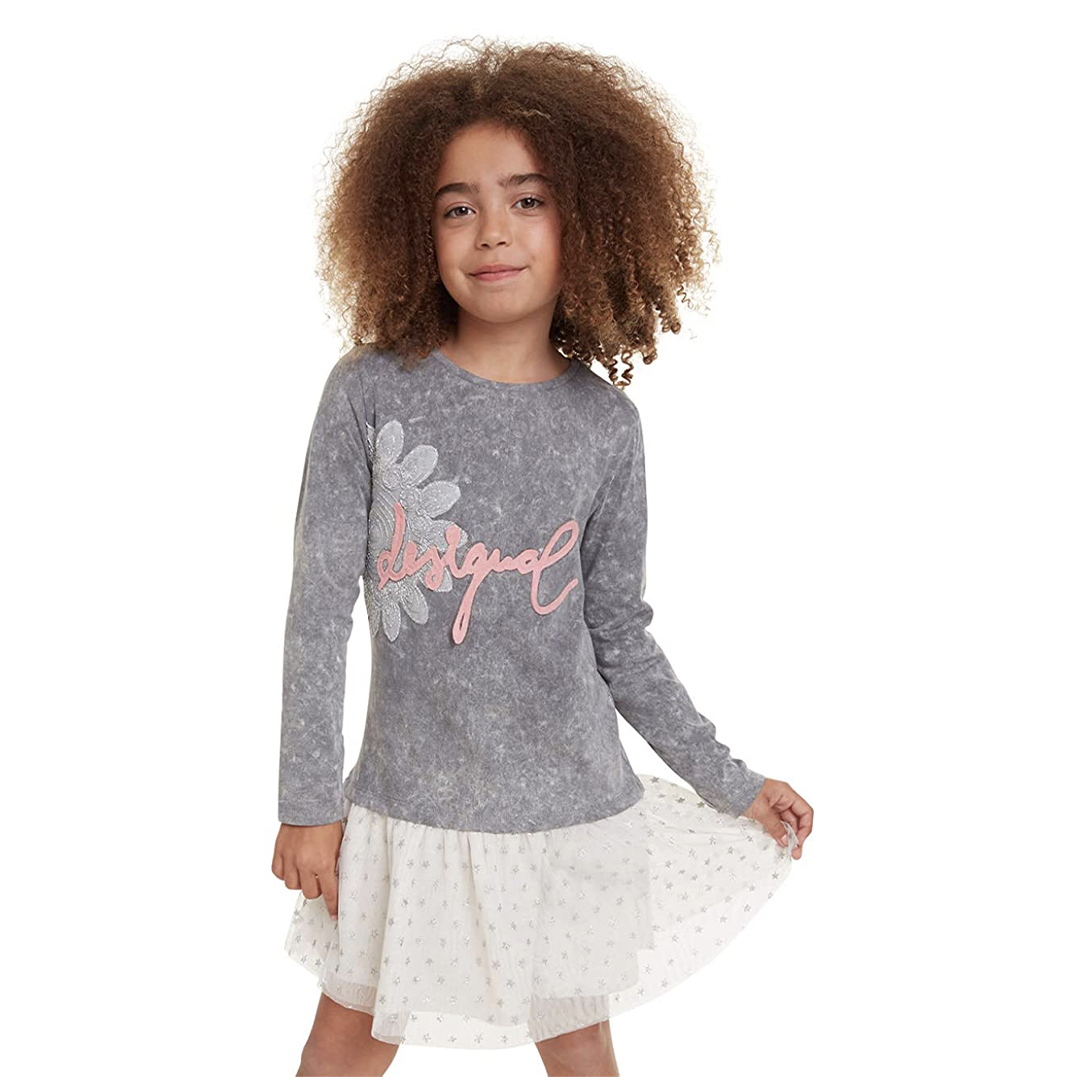 VESTITO GRIGIO C_GONNA BIANCA indossato fronte