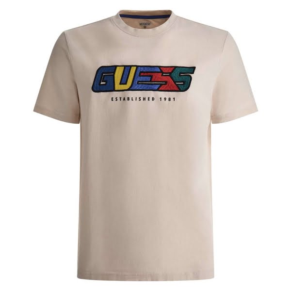 t-shirt_uomo_guess_beige_fronte