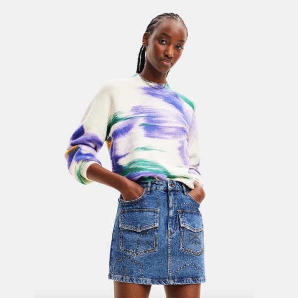 donna_desigual_maglione ècru_regular_fit_multicolore