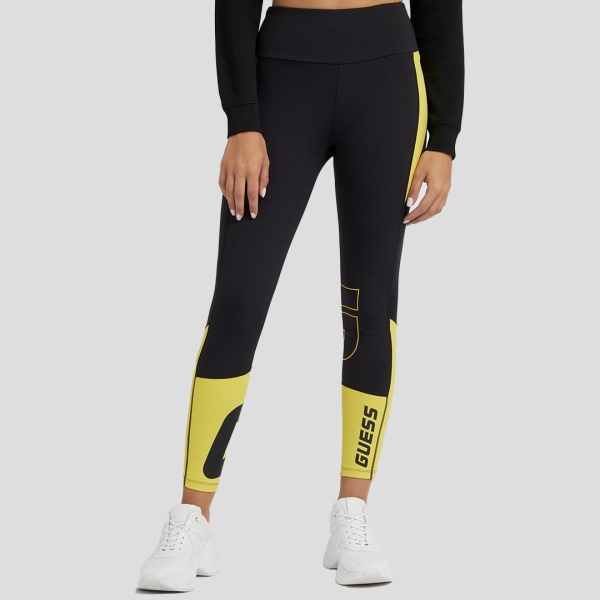 donna_guess_leggings_nero_giallo