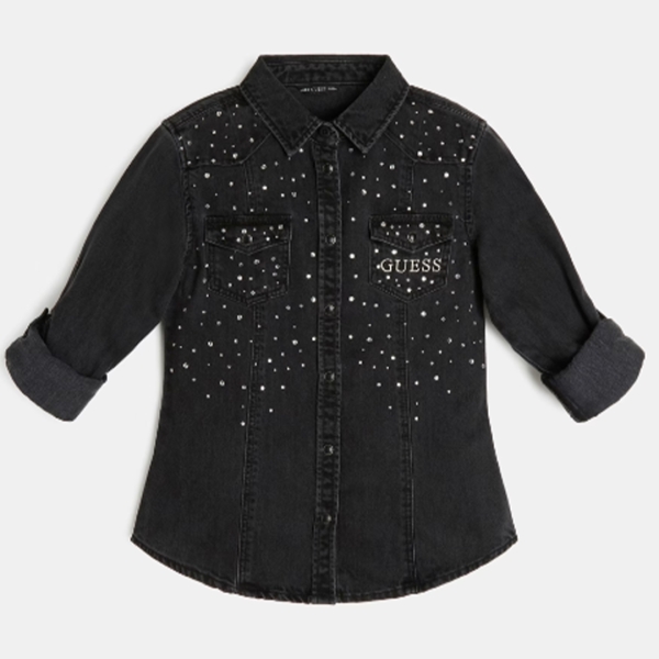 guess_bambina_camicia_jeans_con_strass_nero