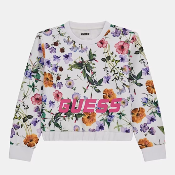 guess_bambina_felpa_bianca_floreale_