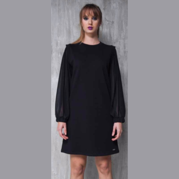 datch_donna_abito_con_manica_georgette_nero