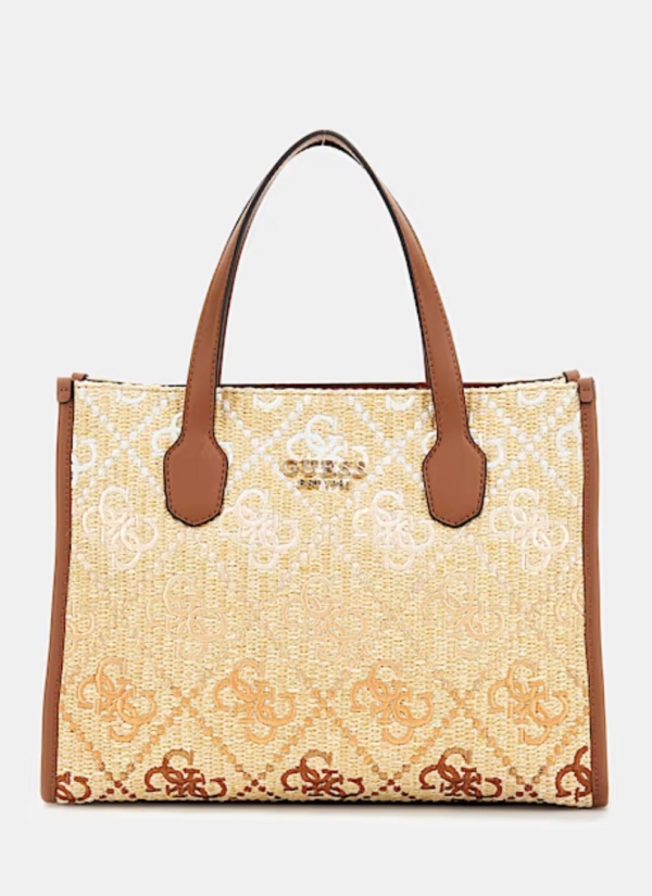 Borsa a mano rafia Silvana 4G Logo 1